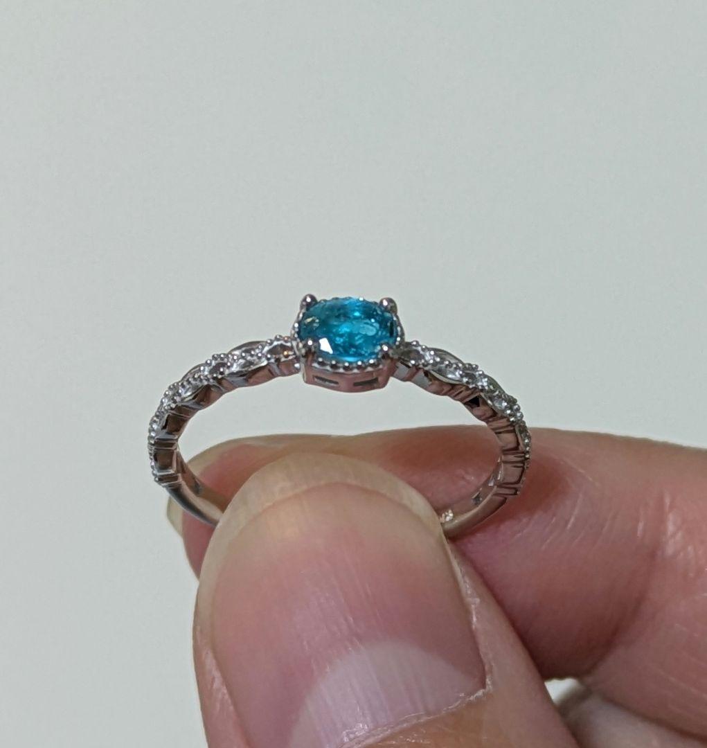 ノ*リ様 銅1.5%パライバトルマリン0.201ctリング