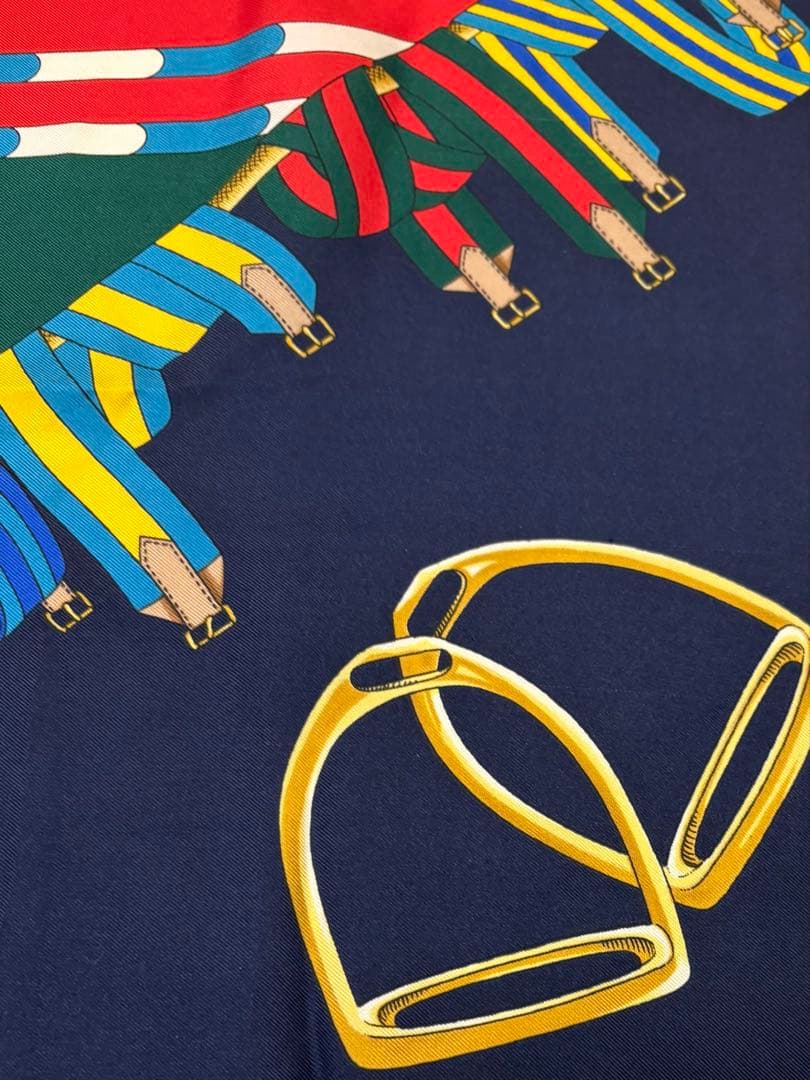 グッチ☆大判スカーフ　GG柄ストール馬具柄　ロゴ　ヴィンテージ　オールドグッチ