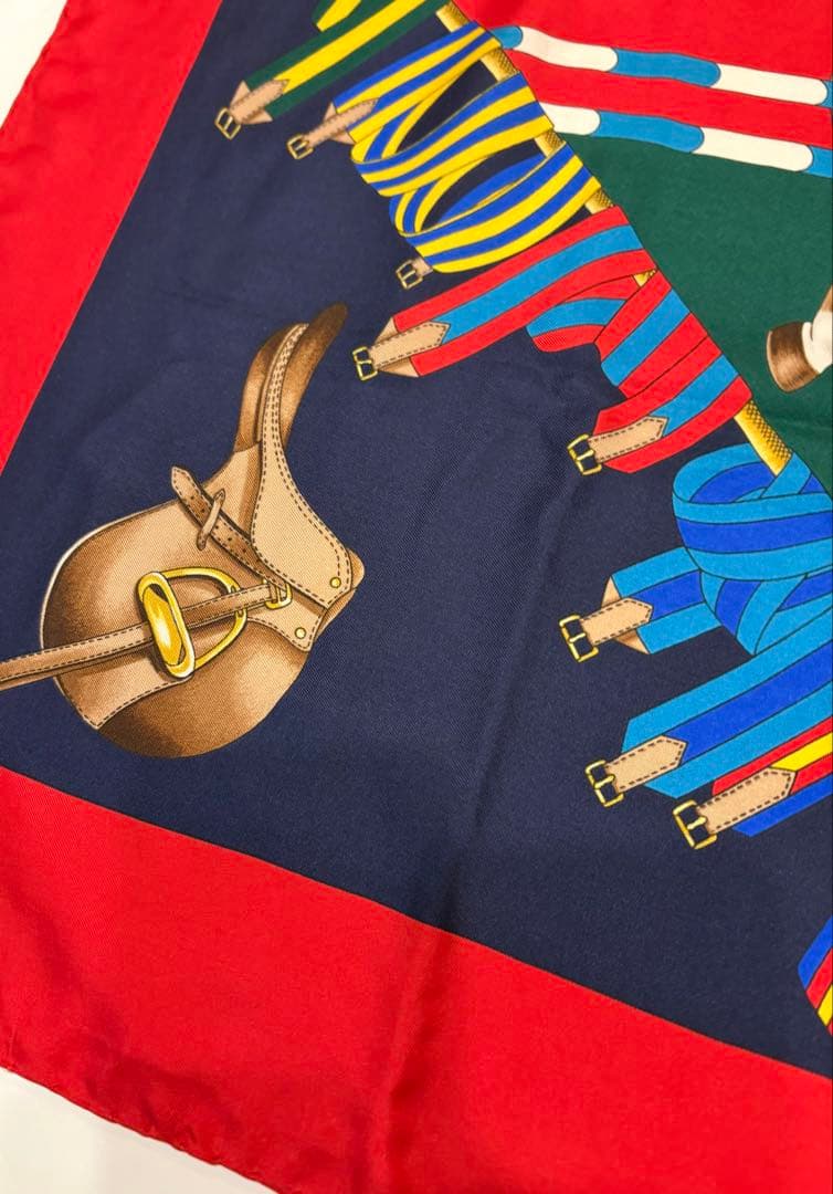 グッチ☆大判スカーフ　GG柄ストール馬具柄　ロゴ　ヴィンテージ　オールドグッチ