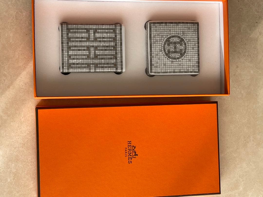 HERMES エルメス　シュガーポット 〈モザイク 24〉 プラチナ PM