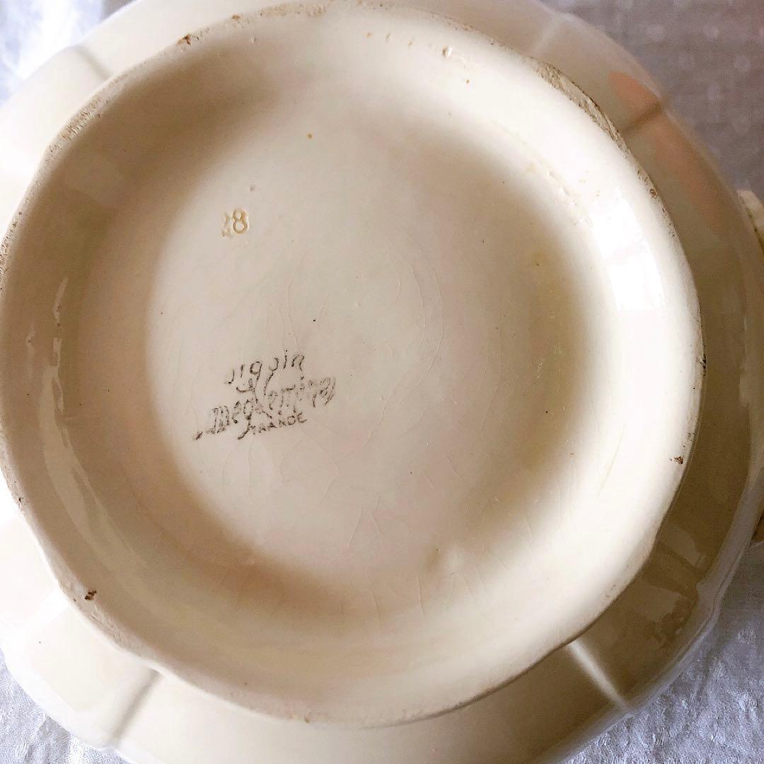 ディゴワンサルグミンヌ 花リムスーピエール フランスアンティーク食器　ブロカント