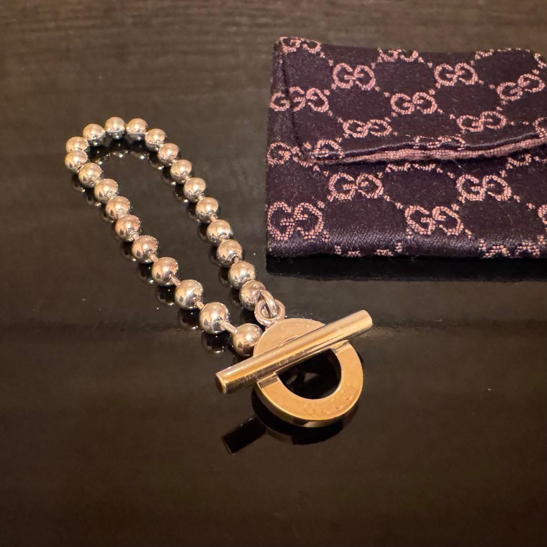 【美品】GUCCI　ボールチェーンブレスレット　サイズ18
