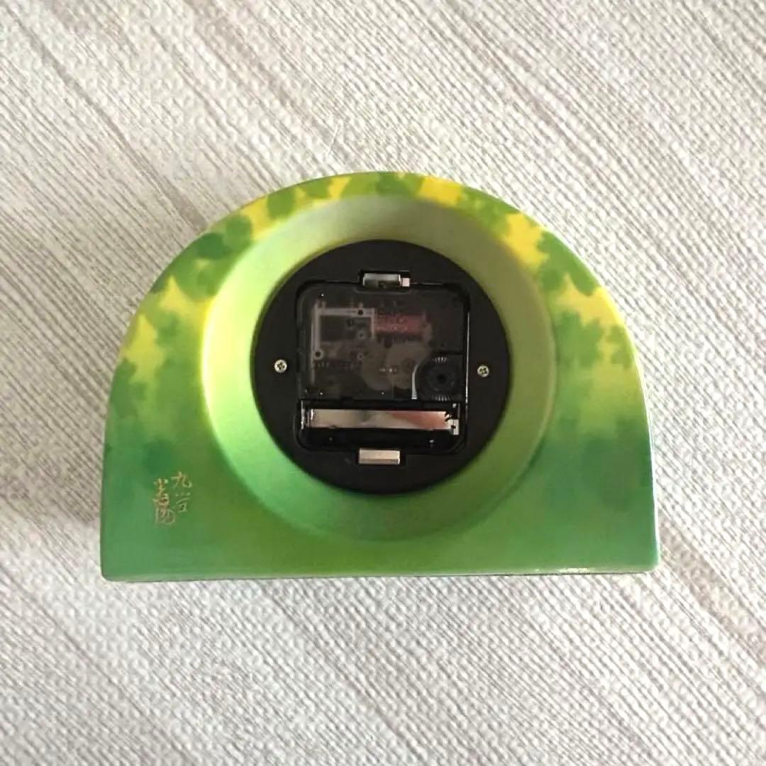 日本製 九谷焼 陶器 置時計 九谷焼置き時計 釉裏金鳥 金沢 金箔