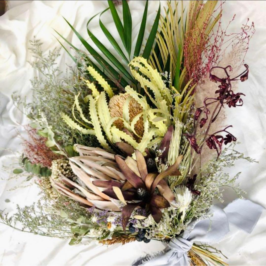 ブーケ　プロテア　キングプロテア　バンクシア　ワイルドフラワー　ブートニア