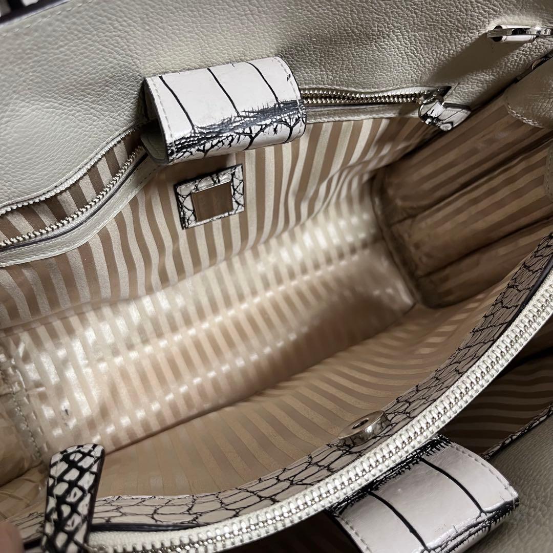 最高級リアルクロコダイル✨COTO トートバッグ バニラ 目地染め