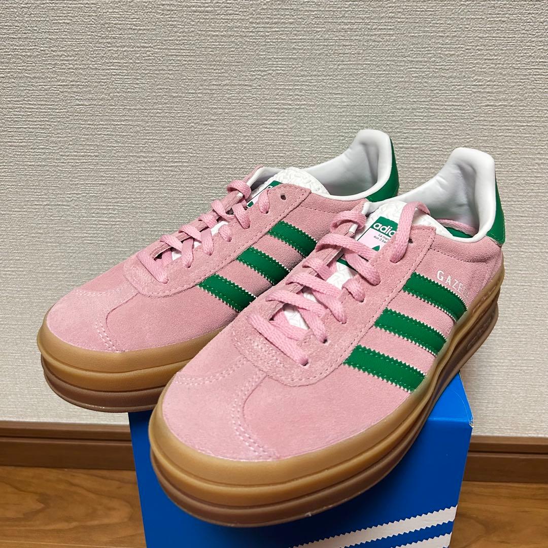 adidas GAZELLE BOLD W 7 ピンク/グリーン