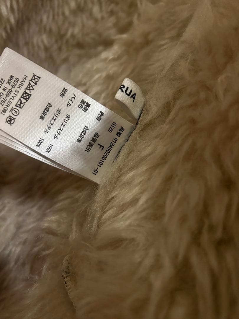 美品 MURUA ヴィンテージライクショートフェイクムートン ブラック