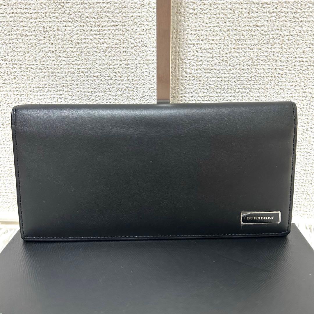 【新品未使用✨正規品/ロゴシール付】バーバリー　長財布　レザー　黒　希少　人気