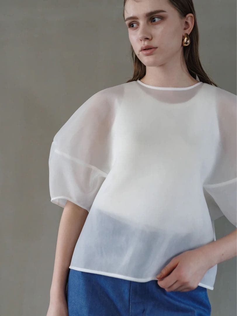 LIten Sheer Sculpture Tops シアー ブラウス