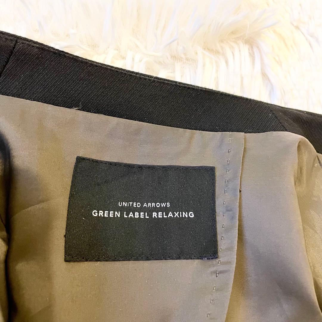 グリーンレーベルリラクシング カチリラ スーツ ノーカラーセットアップ ブラック