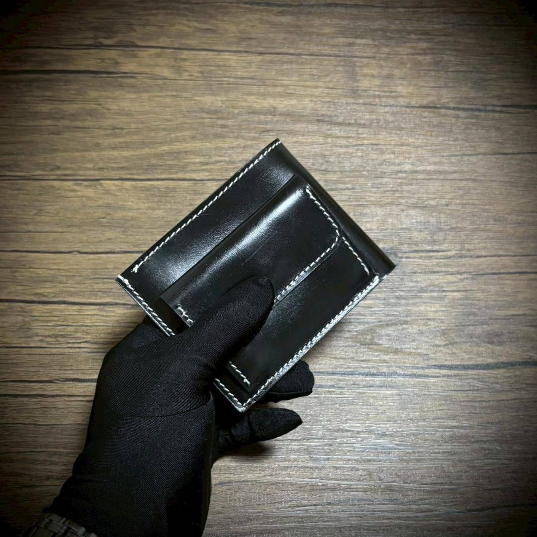 経年変化 二つ折り 財布 生成り ナチュラル 手縫い ヌメ革 本革 牛革 革財布