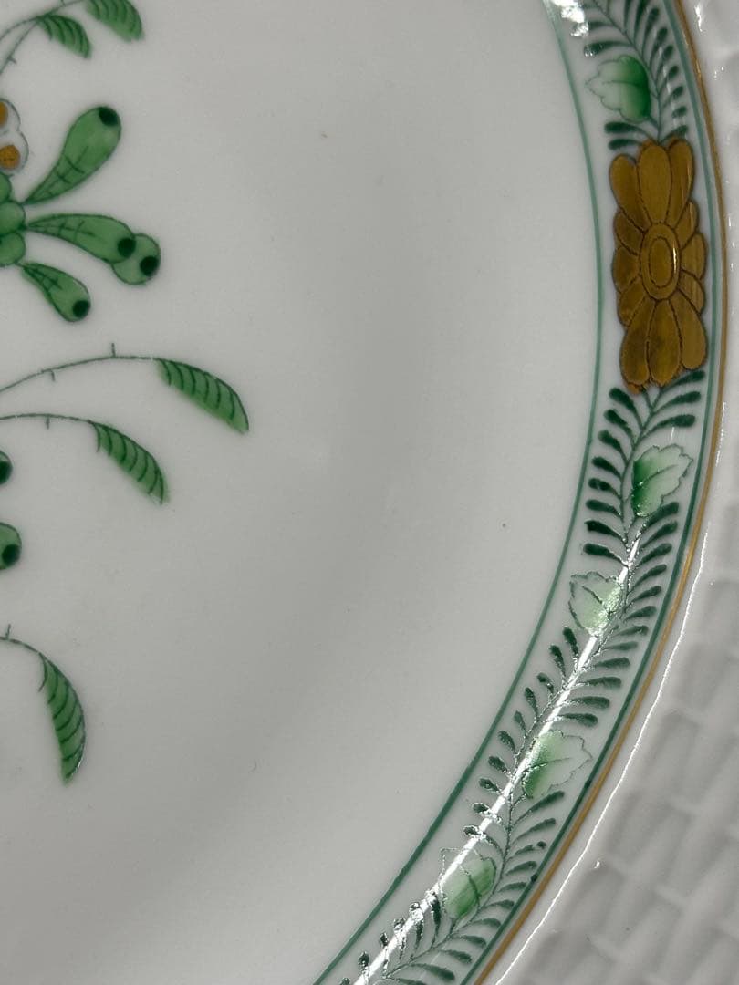 【美品】HEREND アポニーグリーン　オーバル　プレート　37cm