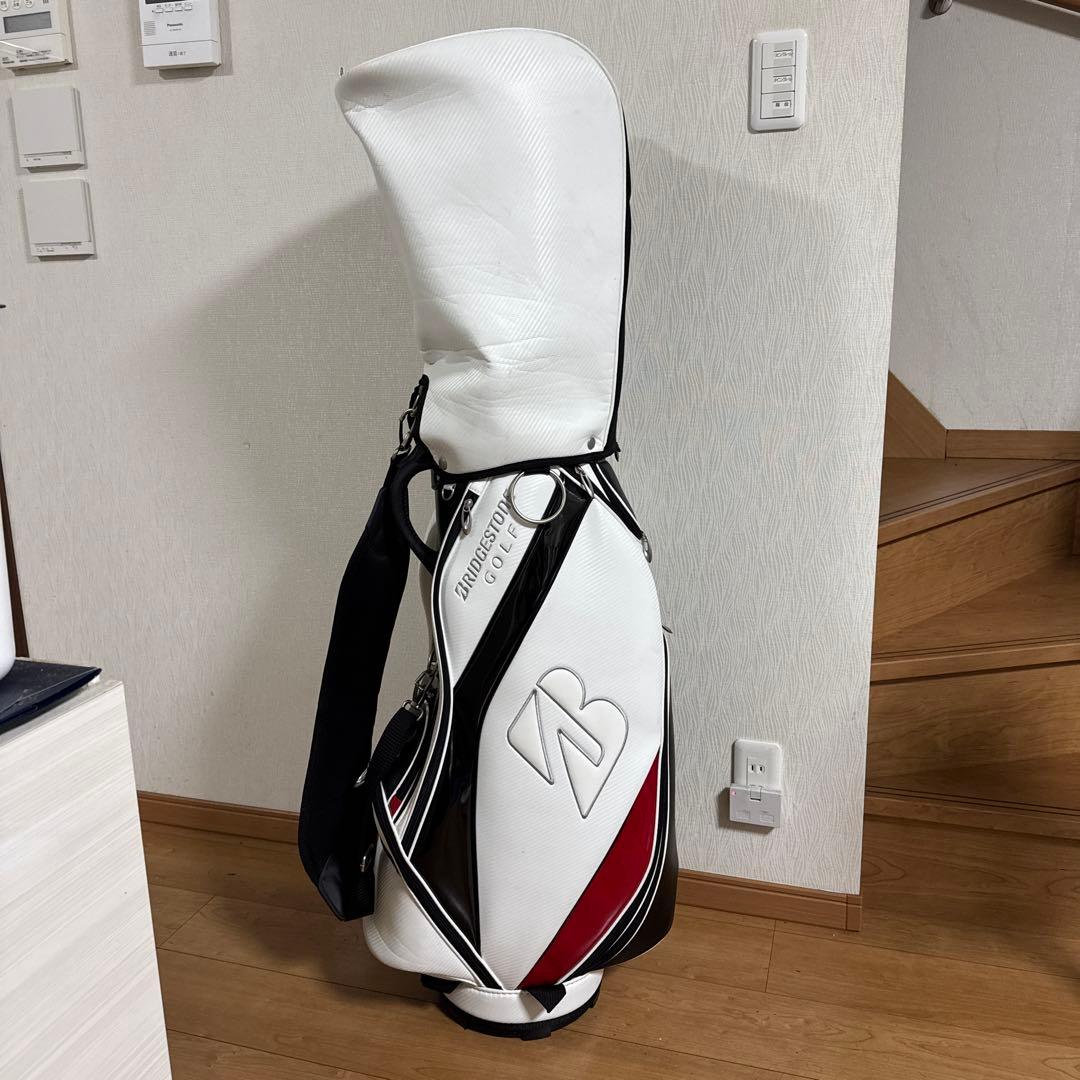 ブリヂストン キャディバッグ 白黒赤　松竹梅