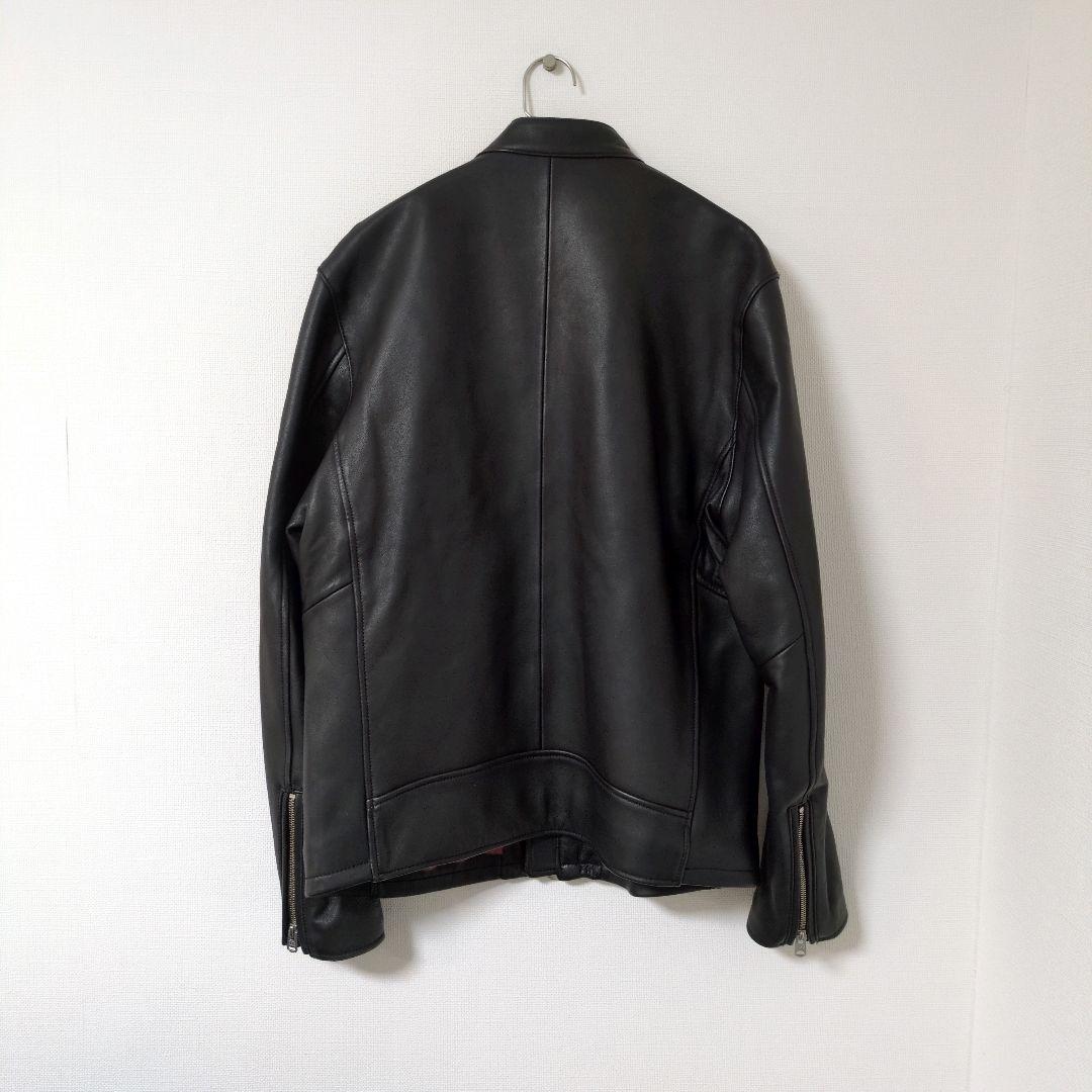ユニオンステーション　メンズビギ　レザージャケット　羊革　ラムレザー　ブラック