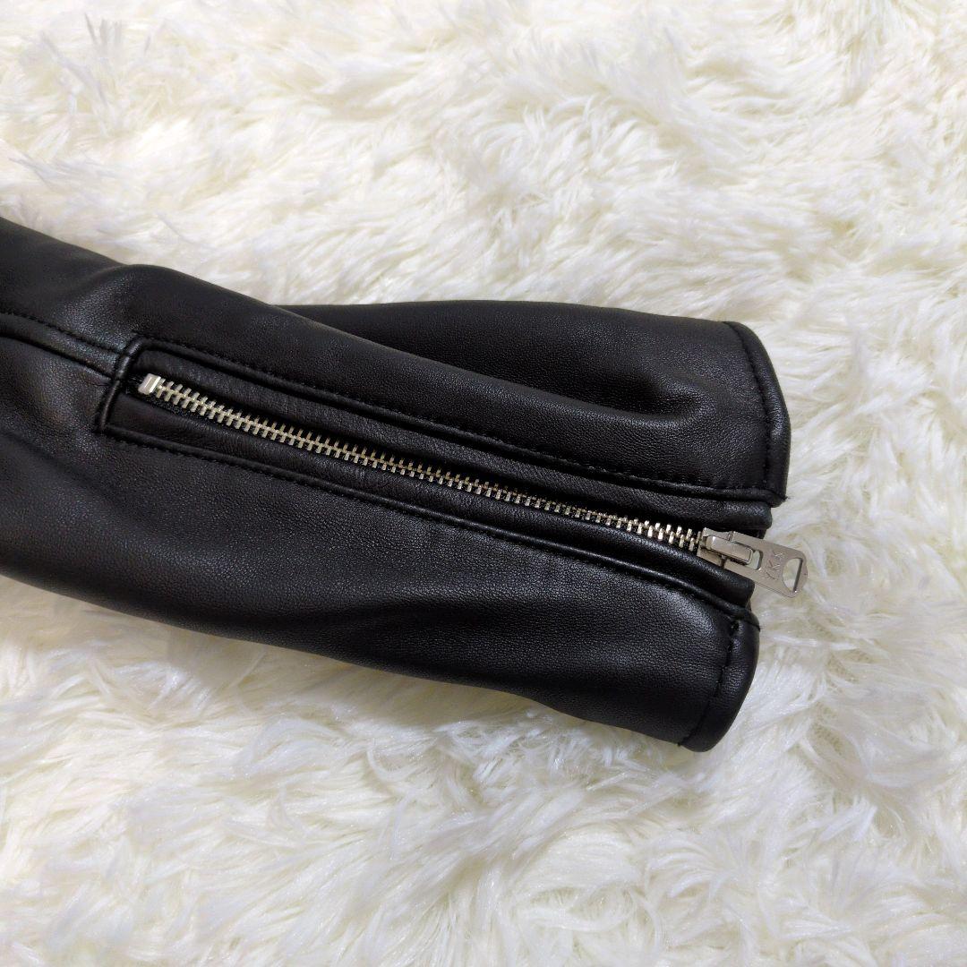 ユニオンステーション　メンズビギ　レザージャケット　羊革　ラムレザー　ブラック