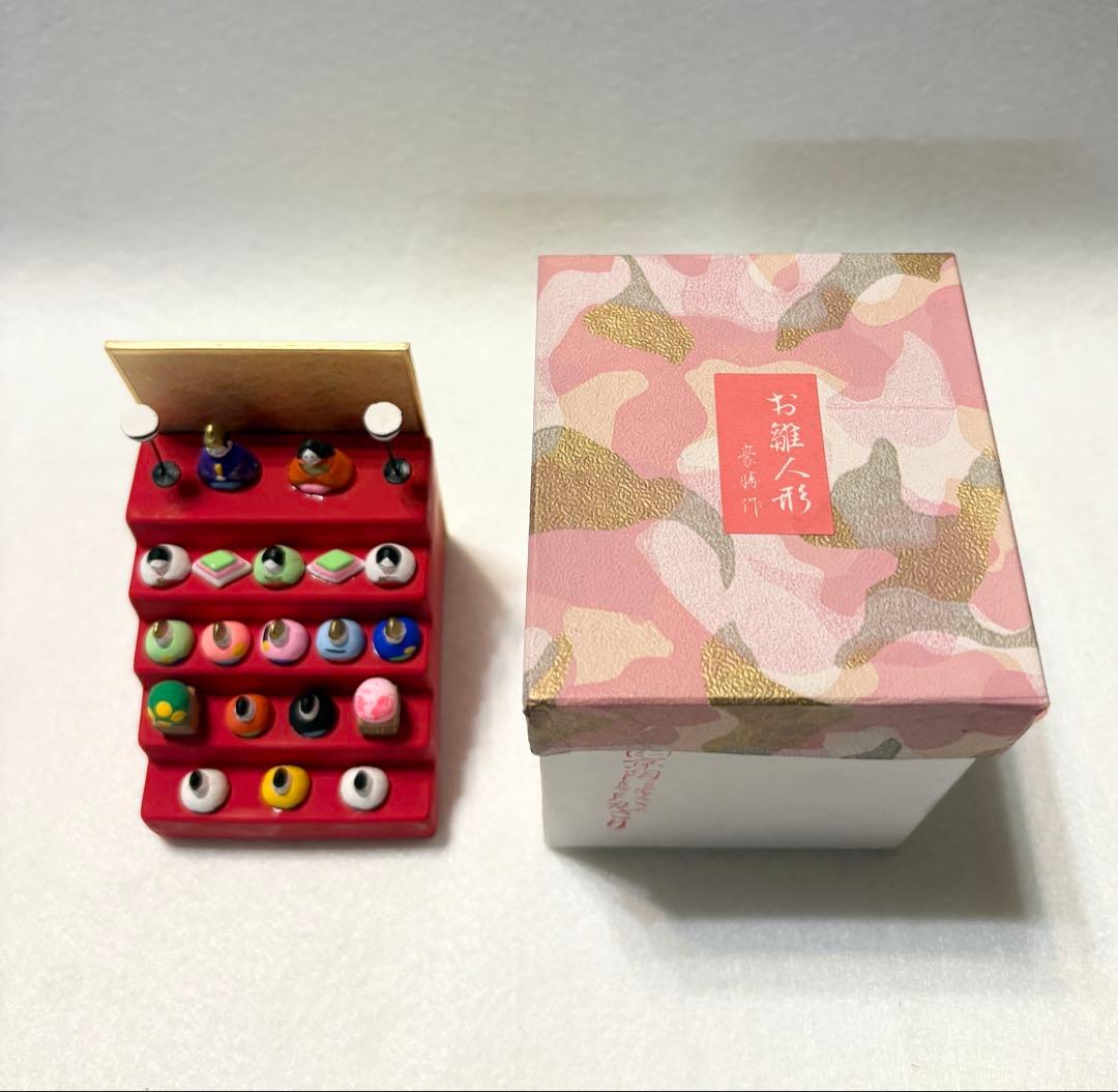 豪勝作 ミニ 京陶雛段かざり お雛人形 豪勝 ひな人形 卓上 ミニチュア