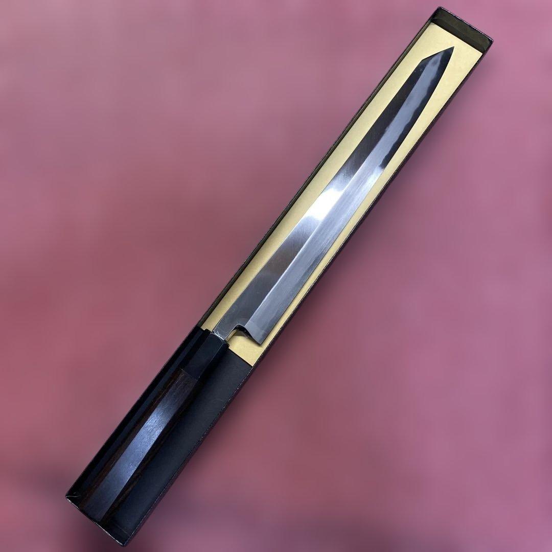 青二鋼　勘所切付柳刃包丁　300㎜ 尺0寸