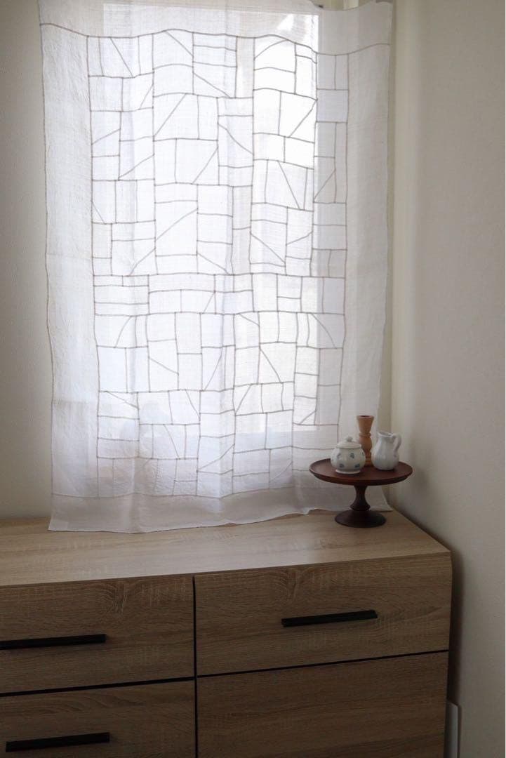 手縫い　ポジャギ　120×80 カフェカーテン　カーテン　暖簾