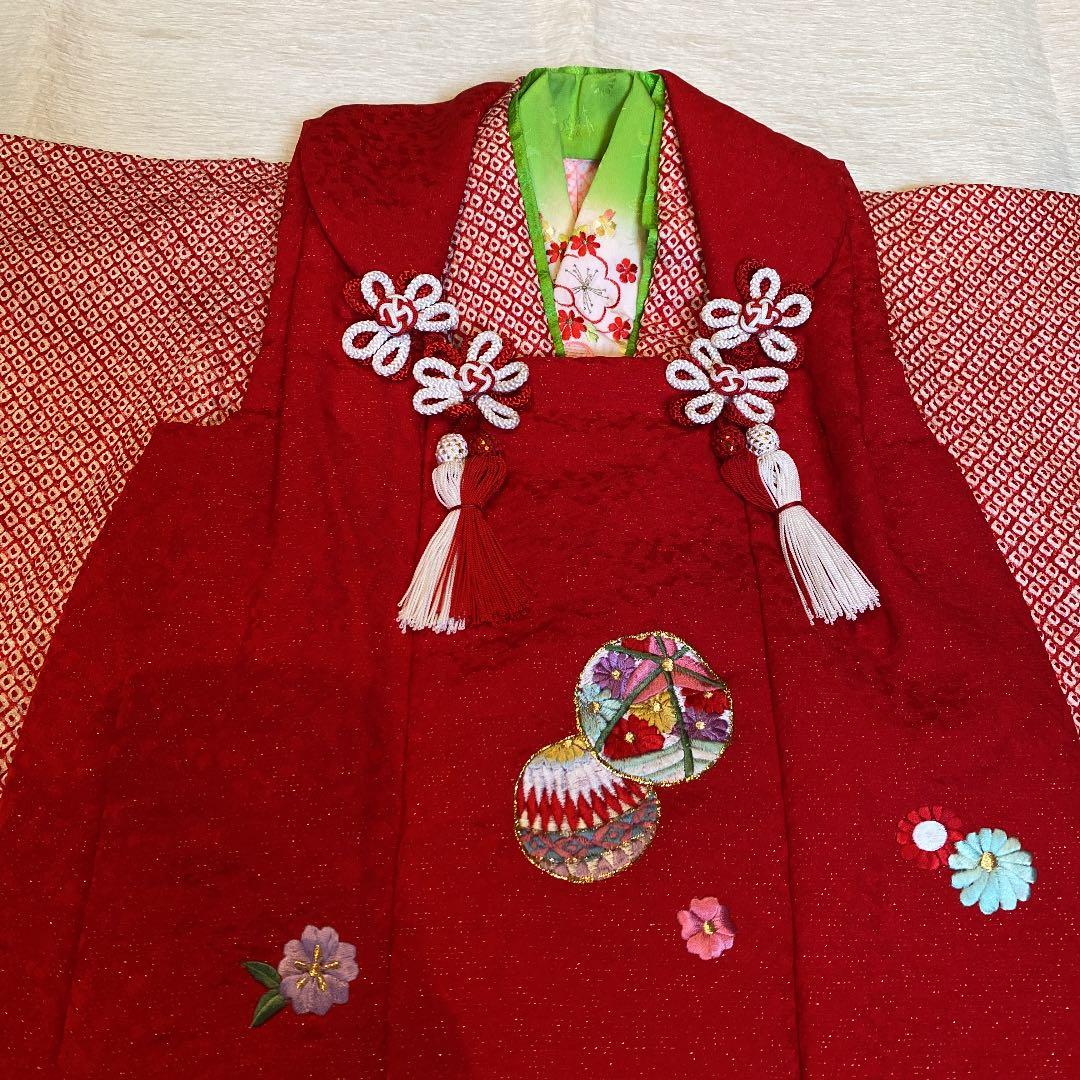 七五三 3歳　お祝い着　正絹　総絞り