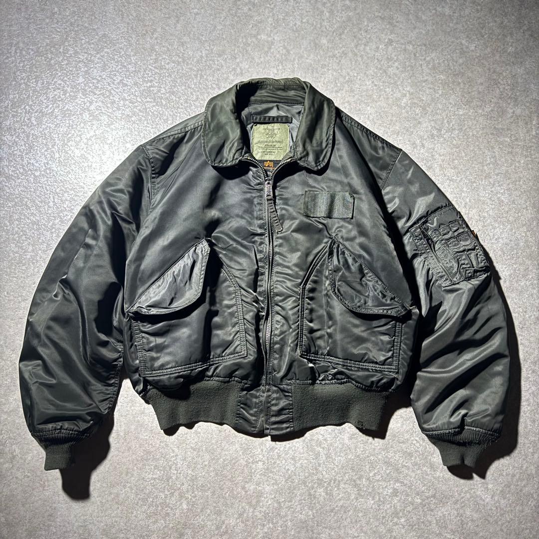 90s USA製 ALPHA CWU-45P フライトジャケット オリーブ XL
