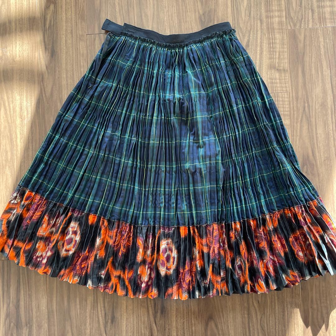 トリココムデギャルソン　チェック柄プリーツスカート