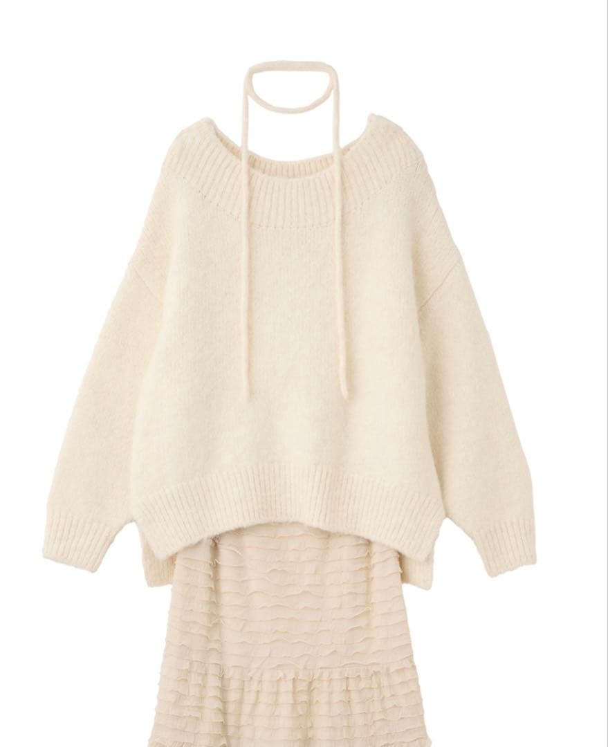 ココディール　オフショルニット×フリルティアードスカート　トップスのみ