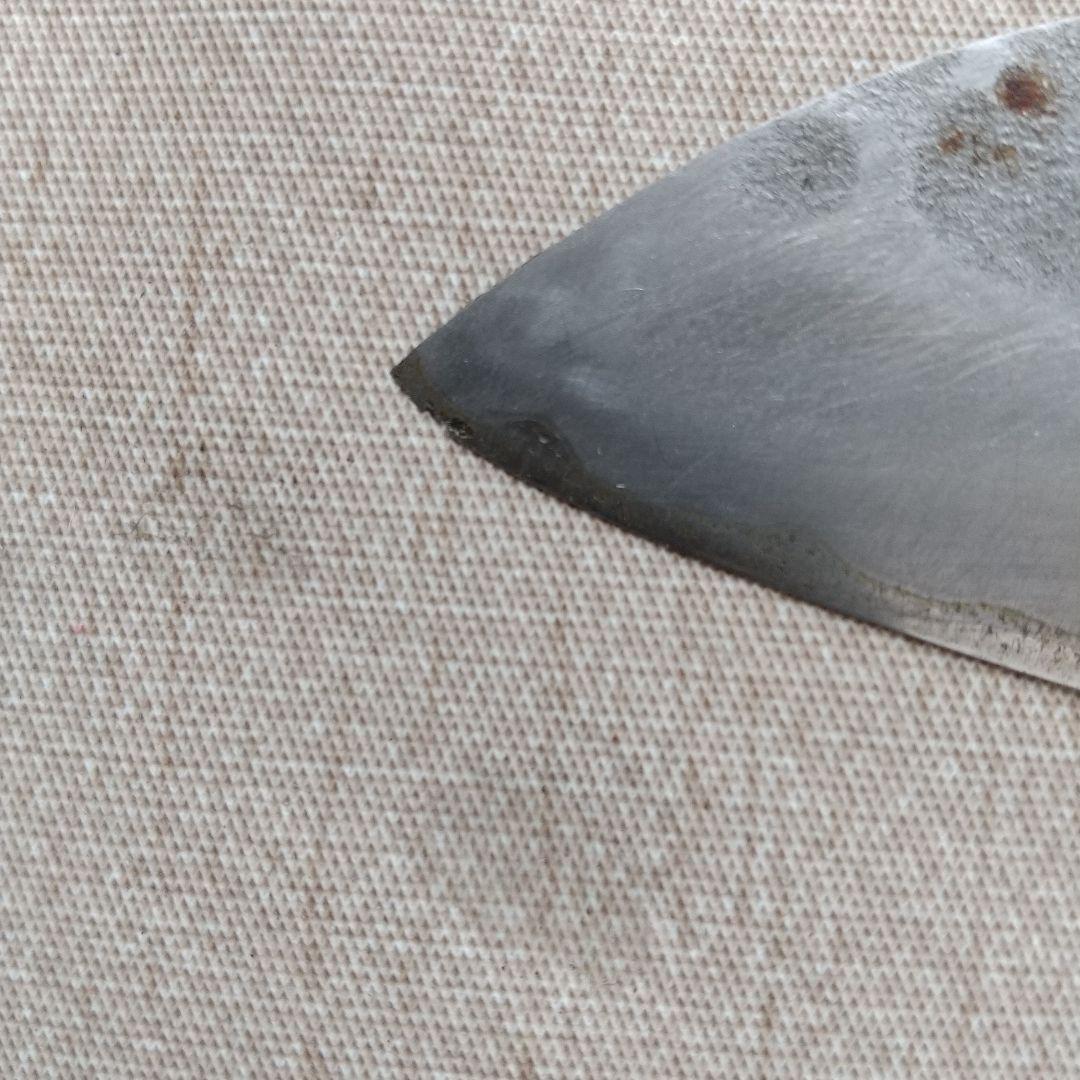 堺業平　青紙一号　梨地鎚目鍛造　三徳万能包丁