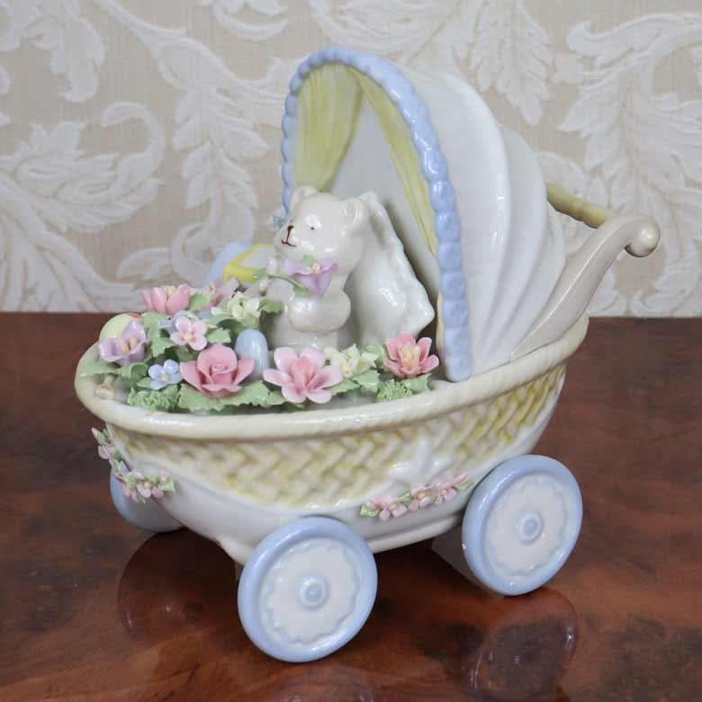 オルゴール ベビーカー 陶磁器 名曲 ハッシュ・リトル・ベイビー