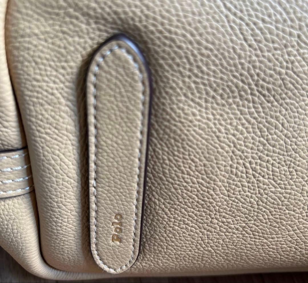 新品未使用　Polo レザー ミディアム トートバック　ベージュ