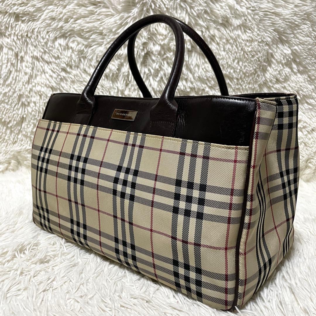 【良品】Burberry バーバリー　ミニボストン　トートバッグ　ノバチェック
