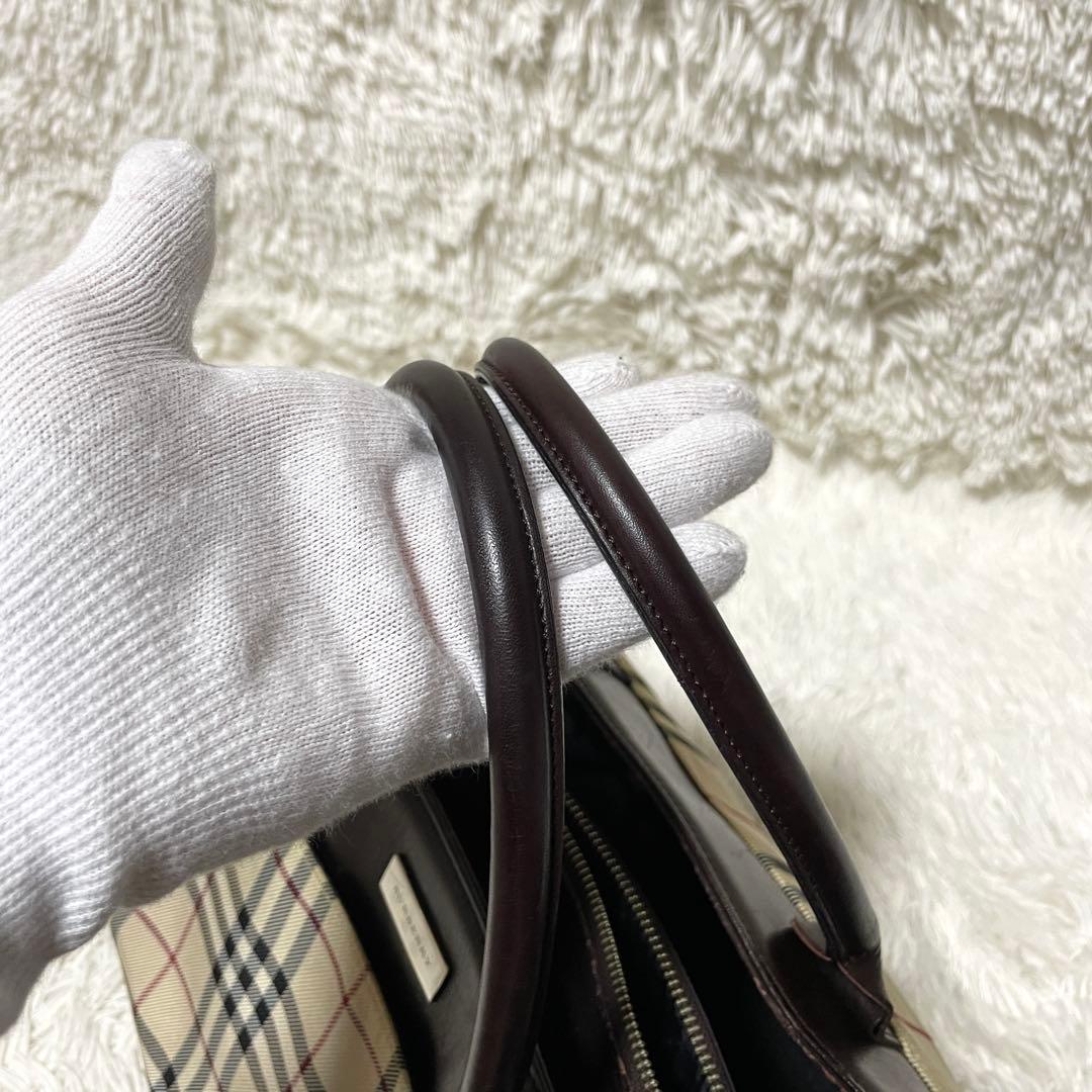 【良品】Burberry バーバリー　ミニボストン　トートバッグ　ノバチェック