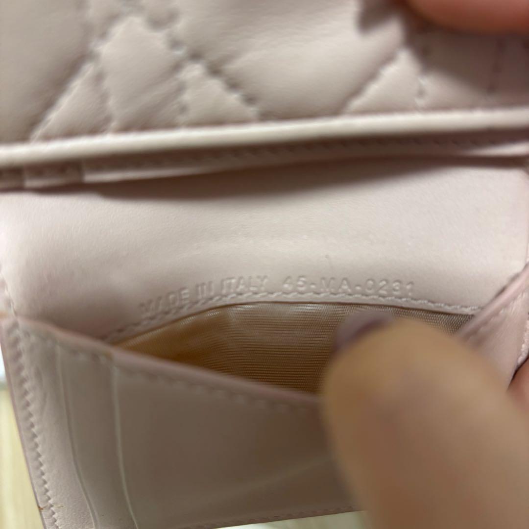 Lady Dior ピンクレザー 三つ折り財布