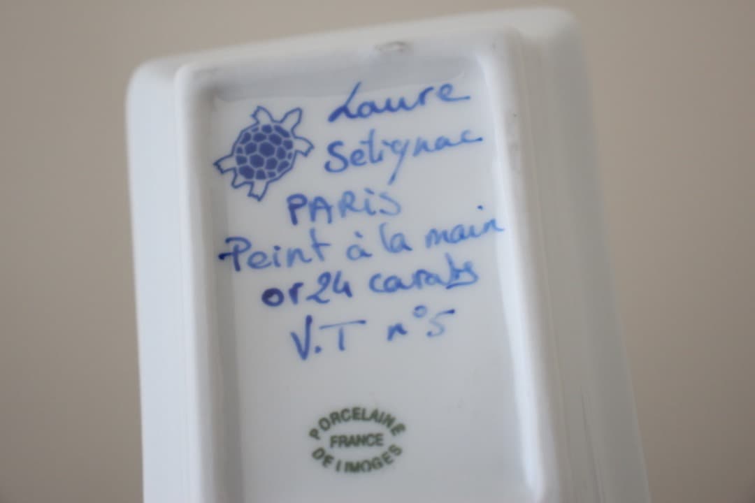 ロールセリニャック　リモージュ　エンパイヤコレクション　金彩葉柄　小皿　スクエア