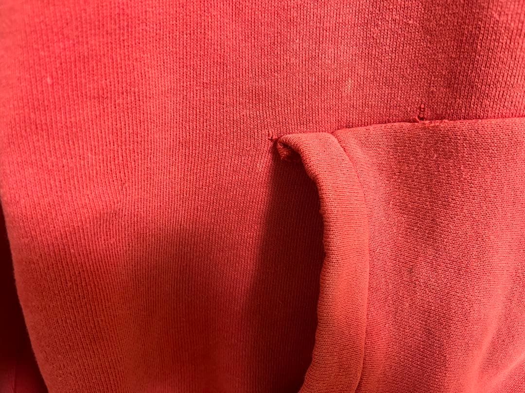 vintage 赤 フェード　フード付きパーカー