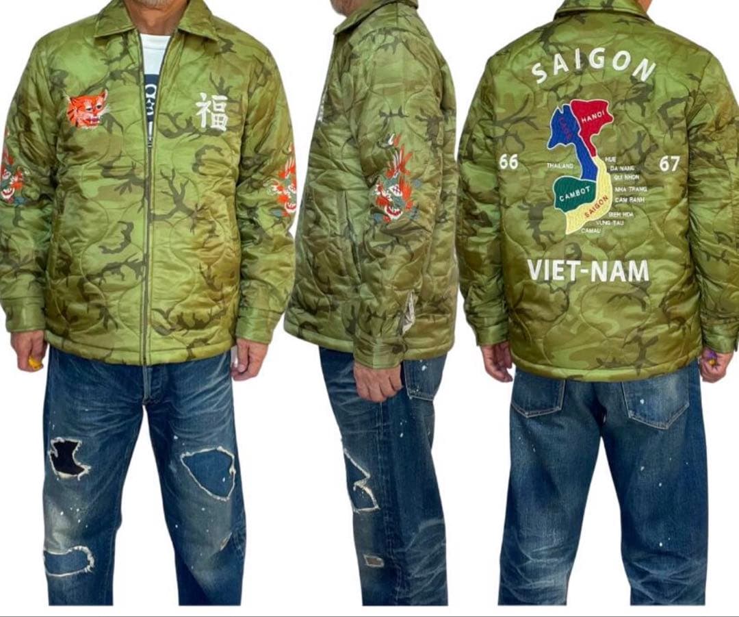 HOUSTON キルティング ベトジャン スーベニアジャケット 中綿 古着