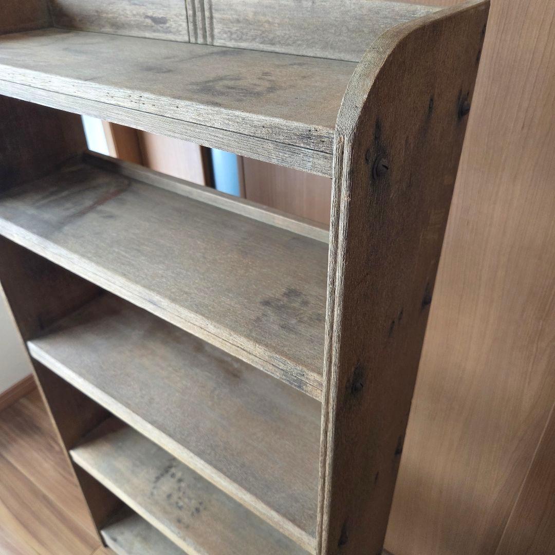 古い本棚 古家具 オープンラック 枯れた棚 収納棚 ディスプレイラック 5段