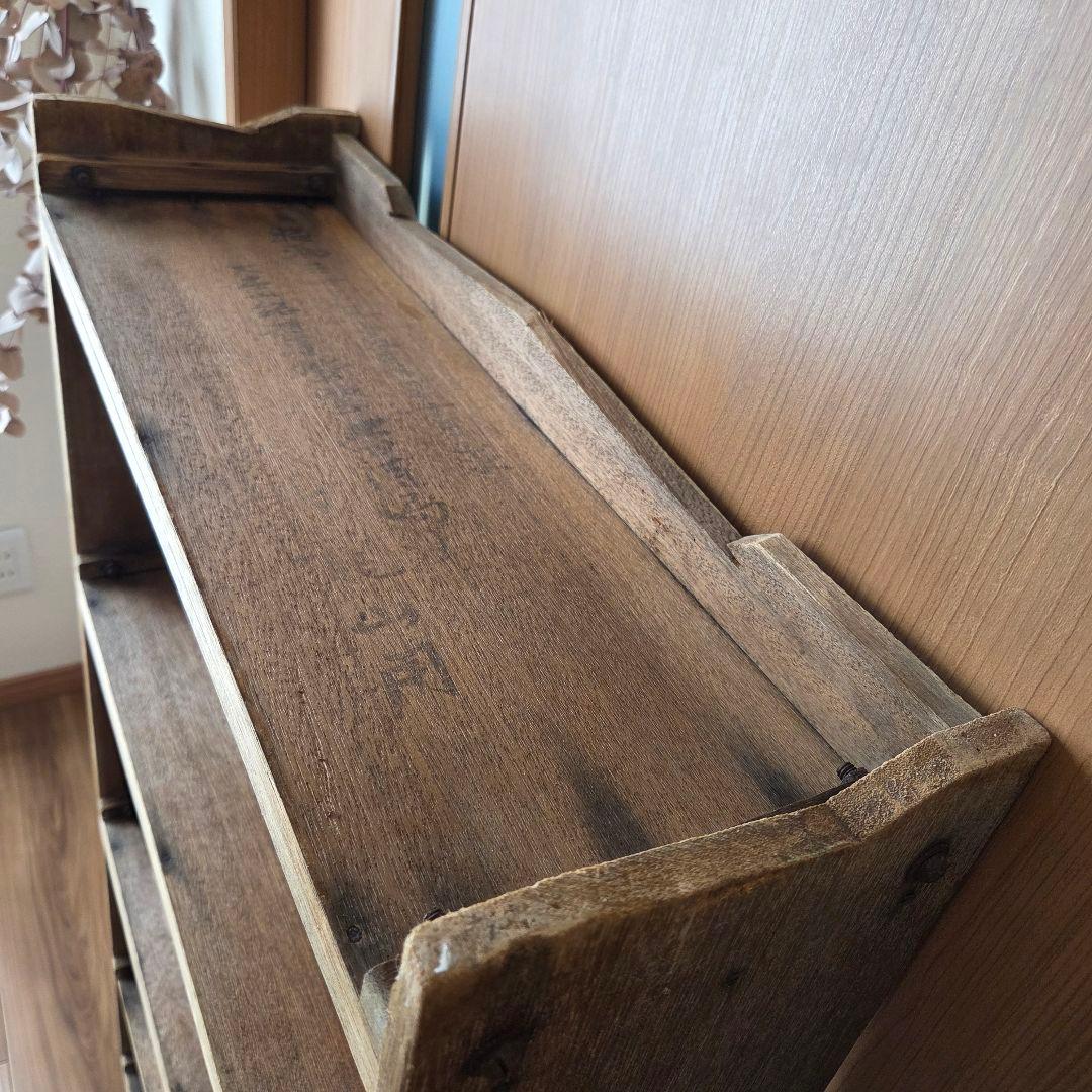 古い本棚 古家具 オープンラック 枯れた棚 収納棚 ディスプレイラック 5段