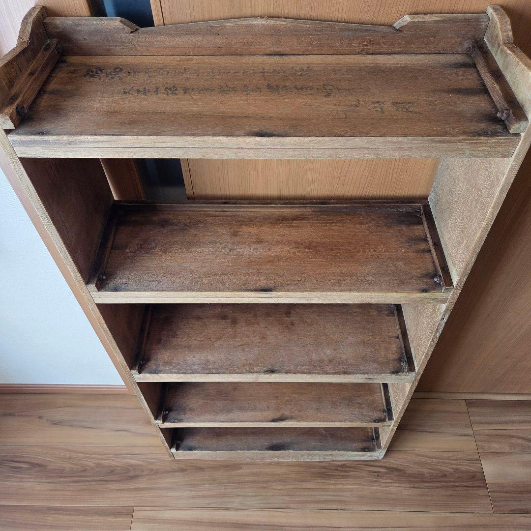 古い本棚 古家具 オープンラック 枯れた棚 収納棚 ディスプレイラック 5段