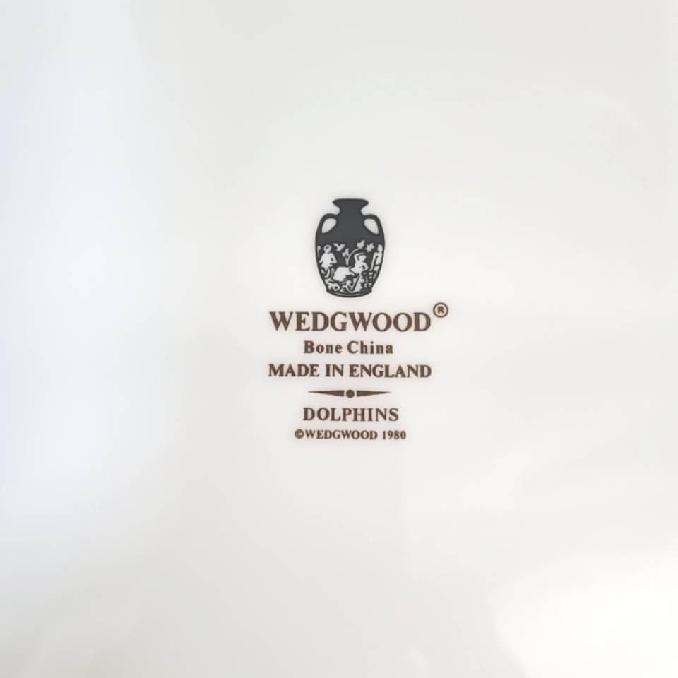 ●美品〇ウェッジウッド　ドルフィン　ホワイト　オーバルプレート 0