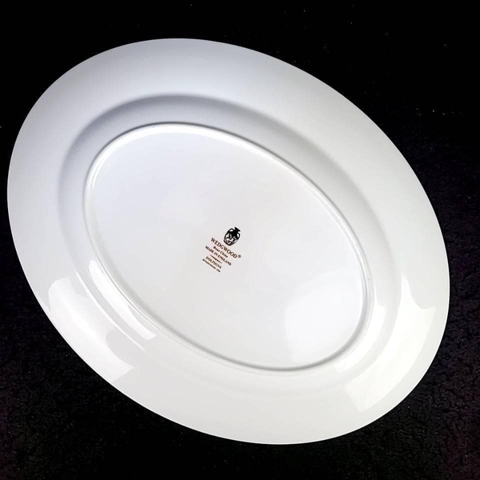 ●美品〇ウェッジウッド　ドルフィン　ホワイト　オーバルプレート 0