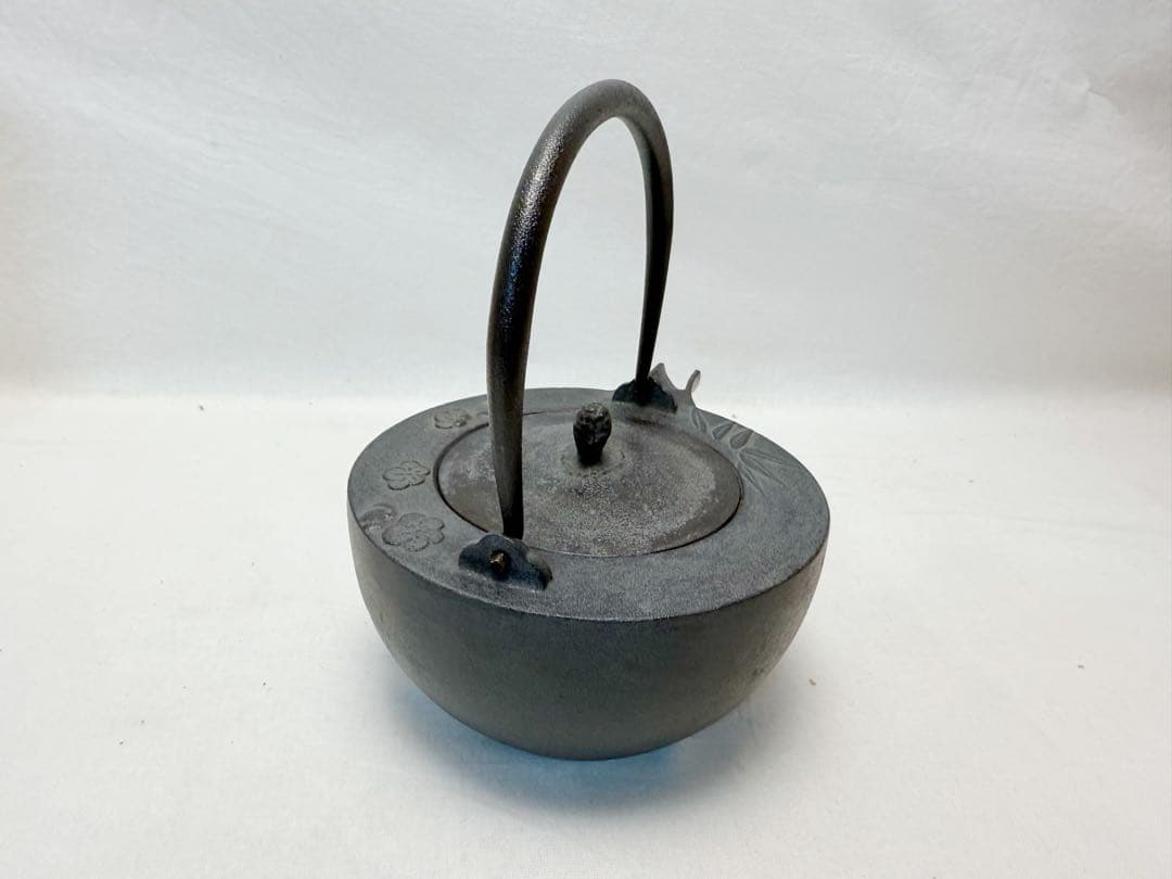 ほぼ未使用 煎茶道具 野々田 白泥 凉炉 煎茶用電茶器 菊地政光造 梅竹紋 銚子