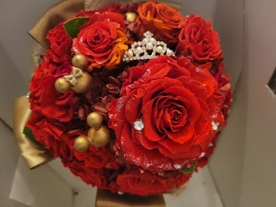 ブーケ＆ブートニア　美女と野獣 ミッキー ディズニー バラ プリザーブドフラワー