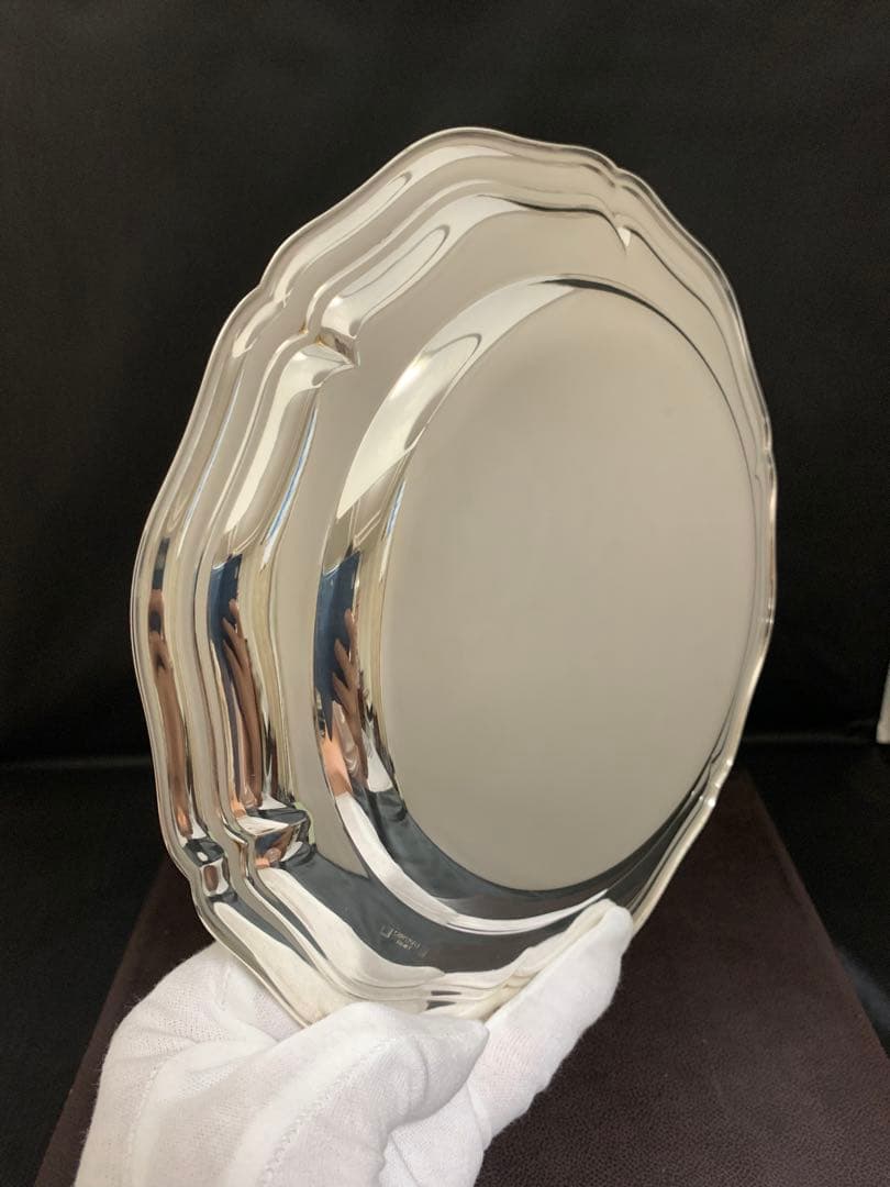 Christofle 花リムプレート シルバープレート フランス製