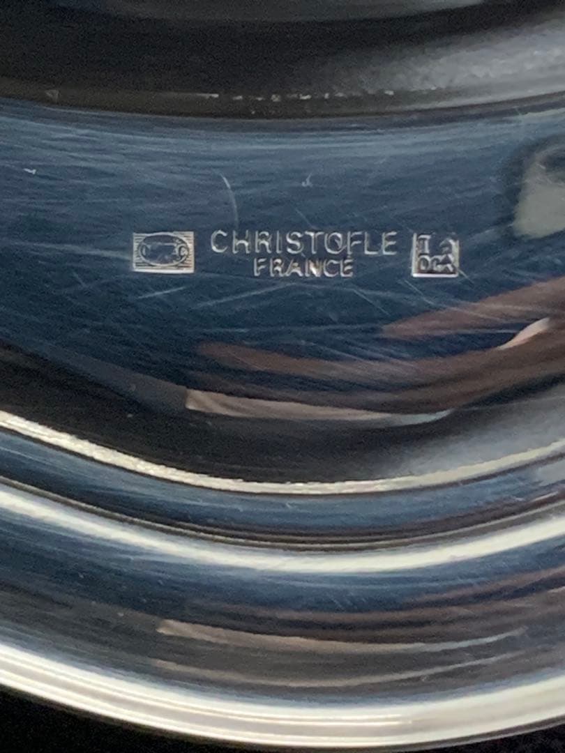 Christofle 花リムプレート シルバープレート フランス製