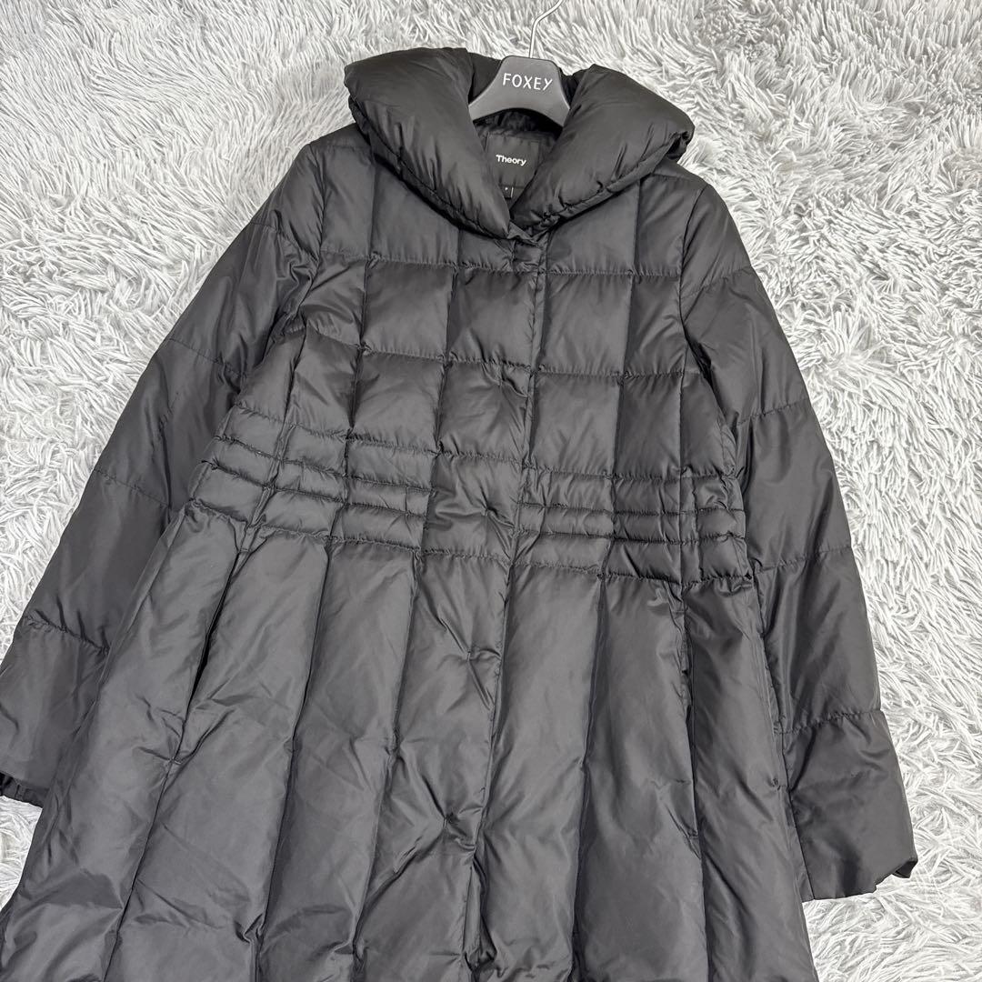 人気✨セオリー 8万 ダウンコート ビッグカラー 2way ブラック ゆったり