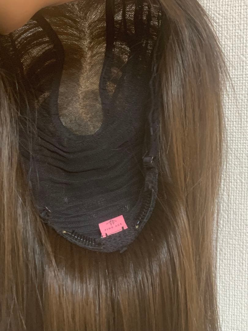 ピンクエイジ 総手植え 完売品カラー チョコブラウン スリックカットストレート