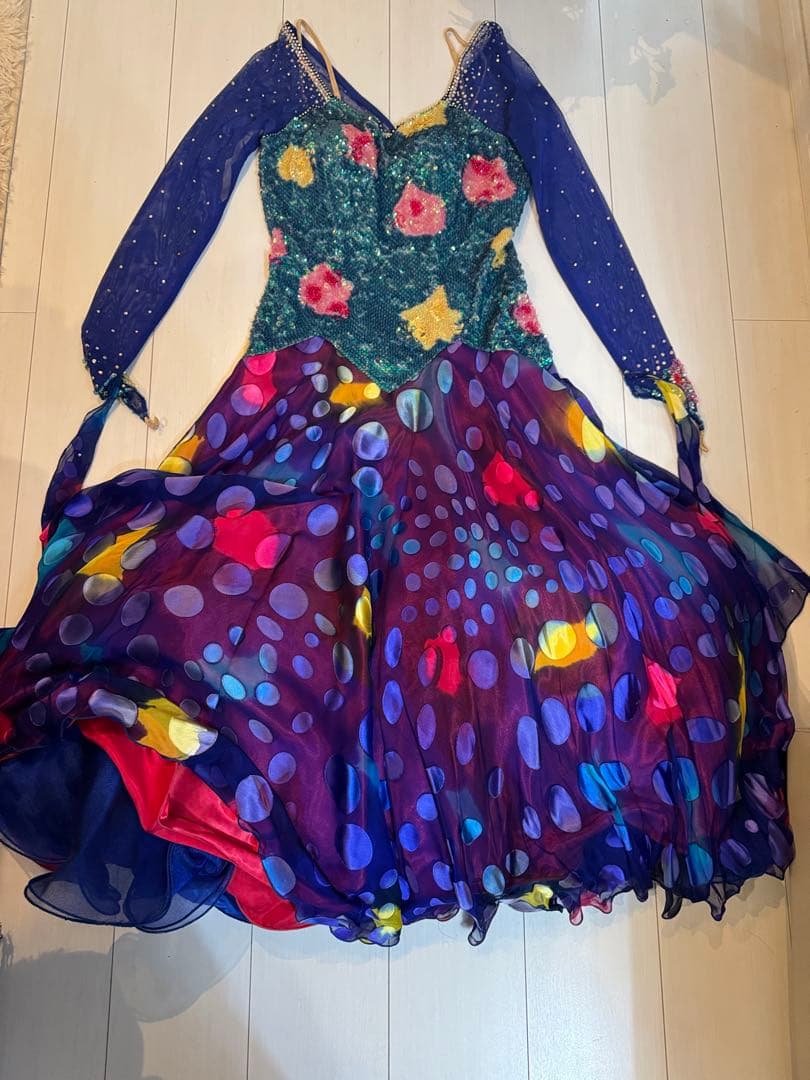 ダンスドレス 青 緑 紫