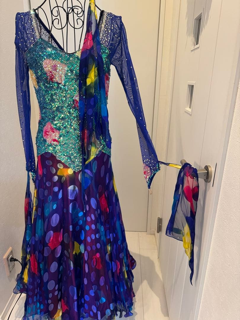 ダンスドレス 青 緑 紫