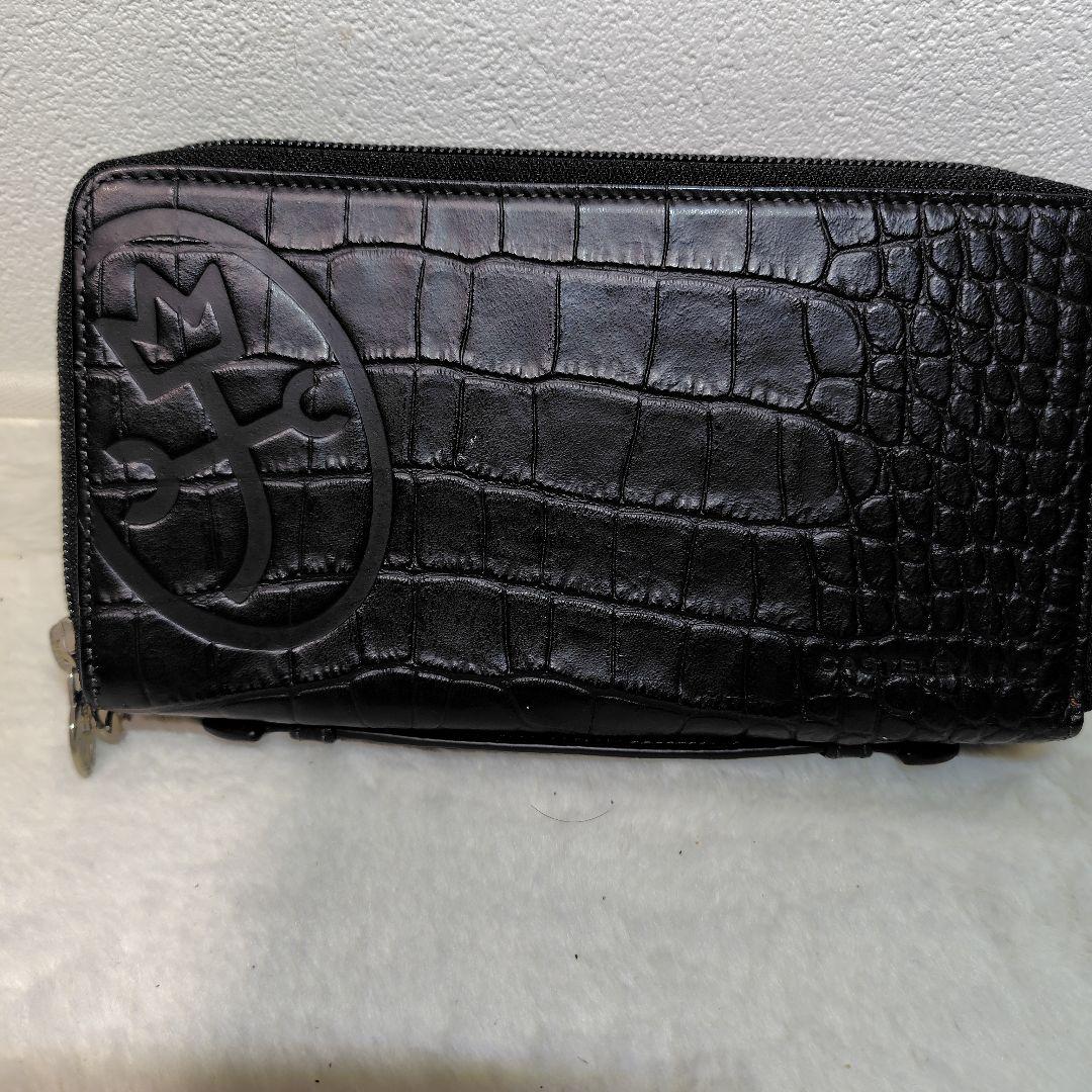 CASTELBAJAC 型押し クロコ 長財布 ダブルジップ オーガナイザー