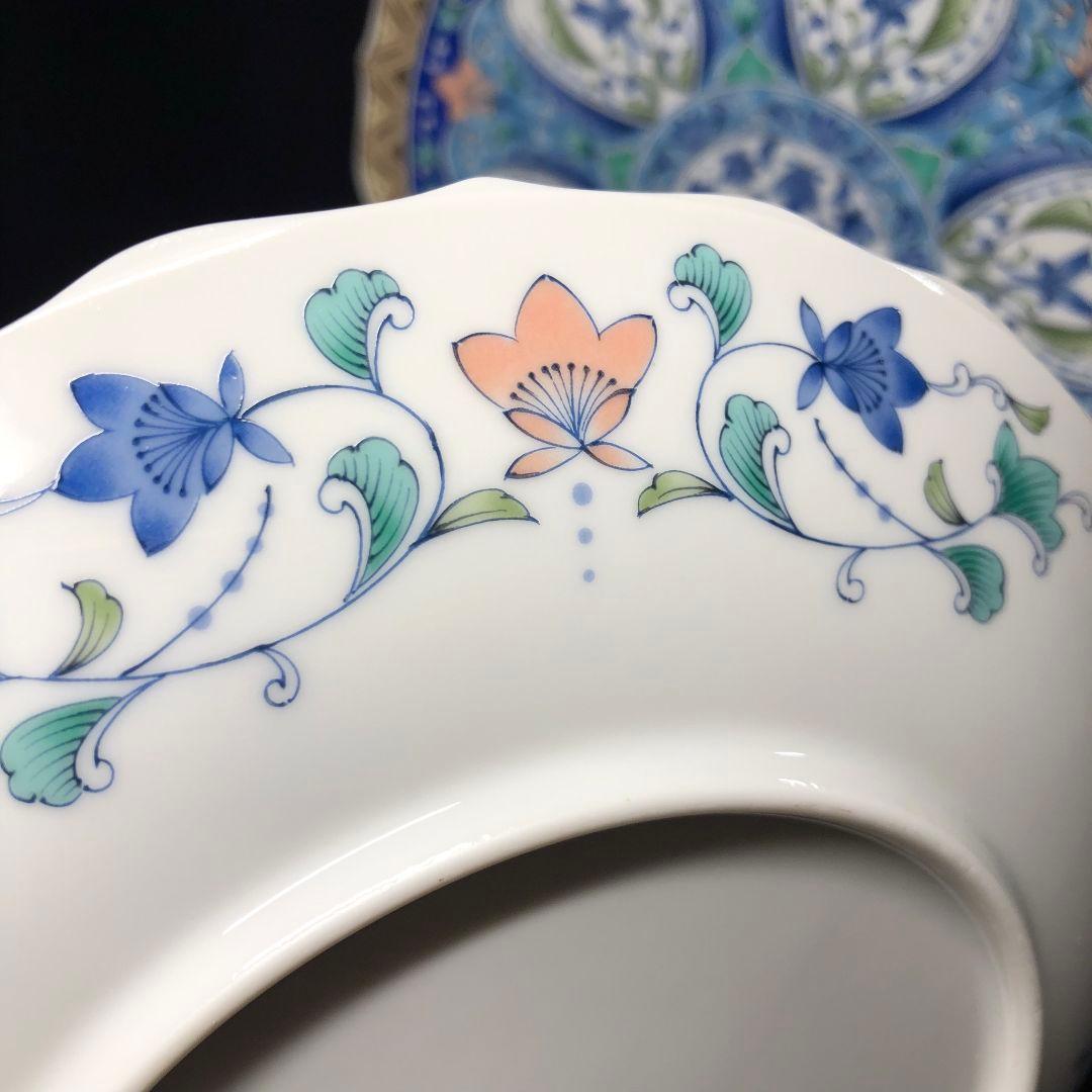 美濃焼 龍峰窯 金七宝 19.5 和皿揃 プレート 中皿 レア 金彩